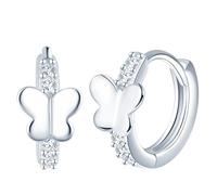 Yumilok Pendientes chica mujer de plata de ley S925 con piedras de circonita Pendientes mariposa Hipoalergénicos Adecuados para ocasiones festivas navidad Regalos para novia Amante(Menor tamaño)