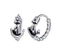 Yumilok Pendientes Clásicos de Mujer: Pendientes de Ancla con Aros de Acero Inoxidable para Cualquier Ocasión - Para Hip Hop, Rock Roll y Fiestas en Bares, Surf, Vela