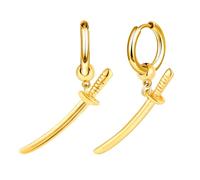 Yumilok Pendientes de acero inoxidable para hombres y pendientes de acero inoxidable para mujeres huggie agitó pendientes de espada pendientes de oro