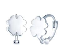 Yumilok Pendientes de mujer chica plata de ley S925 con forma de trébol de cuatro hojas Hipoalergénicos Aptos para uso diario Regalo Navidad para novia o amante(tamaño pequeño)