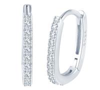 Yumilok Pendientes de mujer Chica plata de ley S925 con piedras de circonita en forma de U Pendientes minimalistas Hipoalergénicos Adecuados para ocasiones Fiestas navidad Regalo para novia Amante