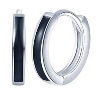 Yumilok Pendientes de mujer Chica S925 plata de ley Pendientes negros Sencillos y elegantes Hipoalergénicos Adecuados para ropa de fiesta Fiesta de Navidad Regalo para novia amante