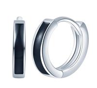 Yumilok Pendientes de mujer Chica S925 plata de ley Pendientes negros Sencillos y elegantes Hipoalergénicos Adecuados para ropa de fiesta Fiesta de Navidad Regalo para novia amante