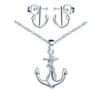 Yumilok-pendientes de mujer collar de plata de ley colgante personalidad de la moda Anchor circón pendientes de las señoras conjunto de pendientes