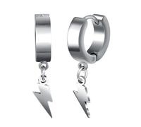 Yumilok Pendientes de Mujer delicadas: Relámpago de Acero Inoxidable del Oído Colgantes Pendientes de los hombres - Adecuado para Discotecas,Hip Hop,punks, cumpleaños Navidad