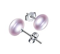 Yumilok-Pendientes de Perlas moradas, en Plata 925, Arete para Mujer Niña, Regalo de Cumpleaños de Navidad