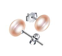 Yumilok-Pendientes de Perlas Rosa, en Plata 925, Arete para Mujer Niña, Regalo de Cumpleaños de Navidad