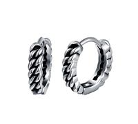 Yumilok Pendientes finos para mujer hombre: Pendientes aro de acero inoxidable trenzados para llevar todo el año - Punky Hip-Hop Rock y fiestas en bares para la moda