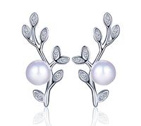 Yumilok Pendientes hipoalergénicos de plata de ley 925 con circonitas cúbicas para mujer, Plata de ley, Circonia cúbica