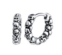 Yumilok Pendientes moda de mujeres: Pendientes aro de acero inoxidable calavera para todo el año - perfecto para fiesta la roca del hip hop y los partidos de la barra, atendiendo a conciertos