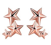 Yumilok- Pendientes Mujer Chicas de Plata 925 Estrellas, Oro Rosa