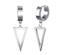 Yumilok Pendientes para hombres pendientes huggie dangle pendientes triangulares pendientes de acero inoxidable pendientes plateadas