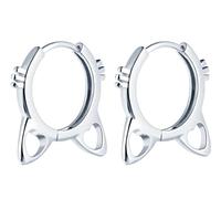 Yumilok Pendientes para mujer chica de S925 plata esterlina lindo gato en forma de oreja Pendientes hipoalergénico Adecuado para Navidad Fiesta Regalo para novia amante(tamaño pequeño)