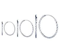 Yumilok-Pendientes para mujer de Plata de Ley 925 Pendientes de Aro Elegante (3 pares en total) para Chicas