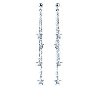 Yumilok - Pendientes para mujer, niña, plata 925, pendientes de estrella para regalo de cumpleaños, Navidad, plata de ley, circonita cúbica, Plata de ley, Circonia cúbica