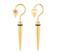 Yumilok Pendientes para mujeres pendientes para hombres pendientes de acero inoxidable cono de tornillo a través del agujero anillo pendientes de oro