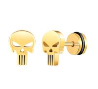 Yumilok Pendientes Personalizados para Mujer: Calavera Hueca de Acero Inoxidable Pendientes para Hombre - Para Discoteca,Hip Hop,Punk,Cumpleaños Halloween
