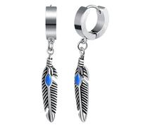 Yumilok Pendientes Sencillos para Mujer: Pendientes de Acero Inoxidable con Borla y Pluma - Regalo para Rock,Hip Hop,Punk,Fiestas de Cumpleaños y Navidad