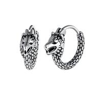 Yumilok Pendientes Vintage de Mujer: Pendientes Lobo de aro de acero inoxidable para cualquier ocasión - Genial para Hip Hop,Rock Roll y fiestas en bares,Halloween y Navidad