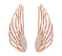 Yumilok -Pendinetes de Alas de ángel para Mujer Niña, en Plata 925, Clip de Oreja de Circón Pendientes de Escalada, Regalo de Cumpleaños de Navidad