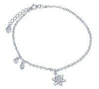 Yumilok Pulsera Mujer Pulsera Copo de Nieve de Plata Tamaño ajustable