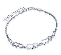 Yumilok Pulsera Mujer, Pulsera de Plata, Forma de Perro Tamaño Ajustable