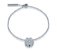 Yumilok Pulseras Mujer, Pulsera Trebol de Cuatro Hojas Pulsera de Plata de Ley 925