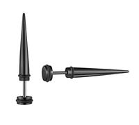 Yumilok Punk pendientes masculinas clavos de acero inoxidable espiral circular clavos negros para mujeres