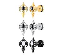 Yumilok Tres pares de pendientes cruzados para hombres y pendientes cruzados para mujeres