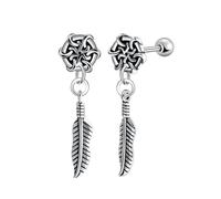 Yumilok Vintage Pendientes de Mujer: Pendientes de Plumas de Acero Inoxidable Pendientes de Los hombres - Adecuado para el Rock,Hip-Hop,Punk,Fiesta de Cumpleaños y Navidad Desgaste