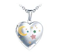 Yumiok-Collares de mujer Estrellas coloridas Luna Corazón Colgante para fotos Elegante y sofisticado Adecuado para todas las ocasiones