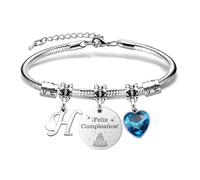 Yumioxa Pulsera De Cumpleaños De Mujer Para Su Regalo Sorpresa Pulsera Para Su Niña Pulsera Feliz Cumpleaños Celebración Regalo Para Hija,Amiga, Hermana,Joyería De Madre (H)