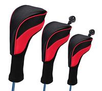 Yumira - Juego de 3 fundas protectoras para cabezas de golf (cuello largo, para golf, para el número 1, 3, 5)