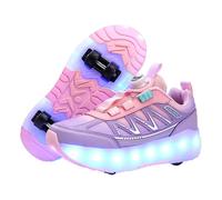 Yummsion Zapatillas con Ruedas,Zapatillas Ruedas para NiñA NiñO,Zapatillas Patines,Zapatos con Ruedas para NiñOs,Zapatos con 4 Ruedas,Zapatillas con Luces LED,Multifuncionales