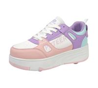 Yummsion Zapatos con Ruedas NiñOs,Zapatos con Ruedas Unisex NiñOs,Tenis con Ruedas,DiseñO Dos En Uno,Adecuado para Senderismo,Patinaje,Deportes Al Aire Libre,Etc