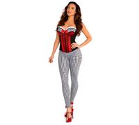 Yummy Bee - Disfraz de acompañante rojo para mujer, disfraz de Halloween, corsé y polainas, traje de cuento de hadas, traje de disfraz, Día Mundial del Libro, tallas 38 a 42
