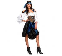 Yummy Bee Disfraz de pirata para mujer, traje de pirata, banda y diadema, traje de contrabandista, disfraz de Halloween para mujer, tallas 6-10 y 12-14