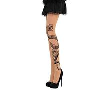 Yummy Bee - Medias de piel de serpiente, estampado de serpiente negra, medias estampadas para mujer, tatuaje gótico, vudú, bruja, doctor, terror, disfraz de Halloween, medias para adultos