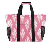 Yummy - Bolsa de lona plegable para cajuela, con compartimentos, color melocotón y helado, Yummy Ice Cream Melocotón, 1 size, Moda