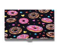 Yummy Donuts - Tarjetero para tarjetas de visita, delgado y profesional, organizador ideal para tarjetas de visita y soporte para tarjetas de regalo para hombres y mujeres, Estilo-44, Talla única,