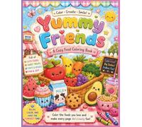 Yummy friends: cozy food coloring book | cut , paste & serve| creative and cute | all kids of fruits and food