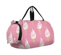 Yummy Ice Cream Peach - Bolsa de lona deportiva ligera con compartimento para zapatos, para práctica escolar, deportes, viajes