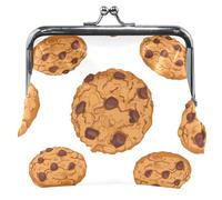 Yummy - Monedero de piel con diseño de galletas de chocolate, color blanco, con hebilla y hebilla para cambiar tarjetas para niñas, Deliciosas galletas de chocolate blancas, Classic