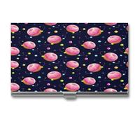 Yummy - Tarjetero para tarjetas de visita, diseño de donas de dibujos animados, estuche profesional delgado, organizador de tarjetas de visita ideal y soporte para tarjetas de regalo para hombres y