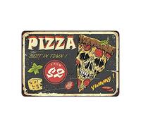 Yummy Tasty Pizza Cartel de lata de metal para colgar pintura de hierro retro hogar cocina jardín garaje decoración de pared 8 x 12 pulgadas