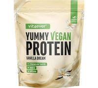 Yummy Vegan Protein Vanilla Dream - Batido proteico vegetal con 24,9 g de proteína por porción a partir de aislado de haba (fava) con BCAA y aminoácidos - 908 g