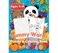 Yummy Words: Word Search and Coloring Book for Kids Ages 4-8: Fruits, Vegetables & Cute Animals - 60 Puzzles + 20 Coloring Pages - Large Print