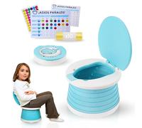 YummyDucky | Orinal portatil niños plegable 24x5 cm con bolsas y tabla motivacional | WC infantil 50 kg antideslizante | Váters portátiles para niños y bebés, ligero y compacto