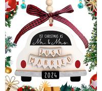 Yumneo Adorno de Navidad para Casados, Adorno de Coche para Pareja recién Casada, árbol de Navidad para Boda, Nuestro Primer Juntos, Boda para el hogar