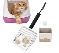 Yumneo Cuchara para Gatos con Soporte, Pala para tamizar con Soporte, Herramienta de Limpieza de excrementos de tamizado rápido para Limpieza del hogar, jardinería, detección de Suelo